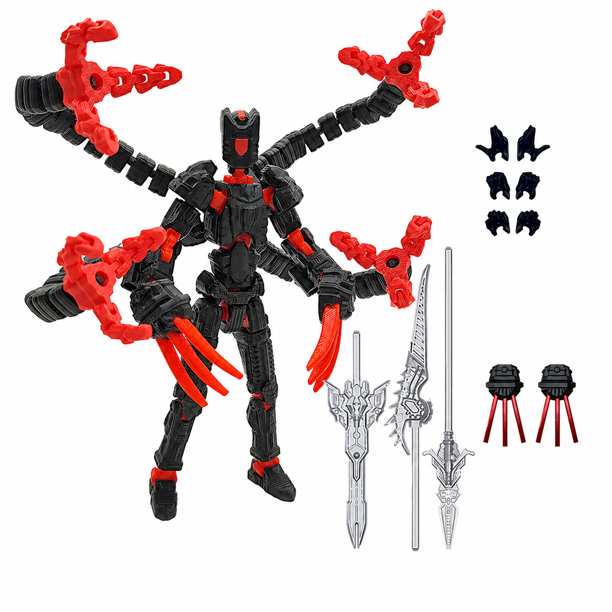 Red warrior articulated figure